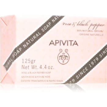 Apivita Natural Soap Rose & Black Pepper săpun solid pentru curățare - imagine 2
